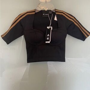 Adidas x Beyonce Ivy Park Circular Knit Crop Top Black Size - Small